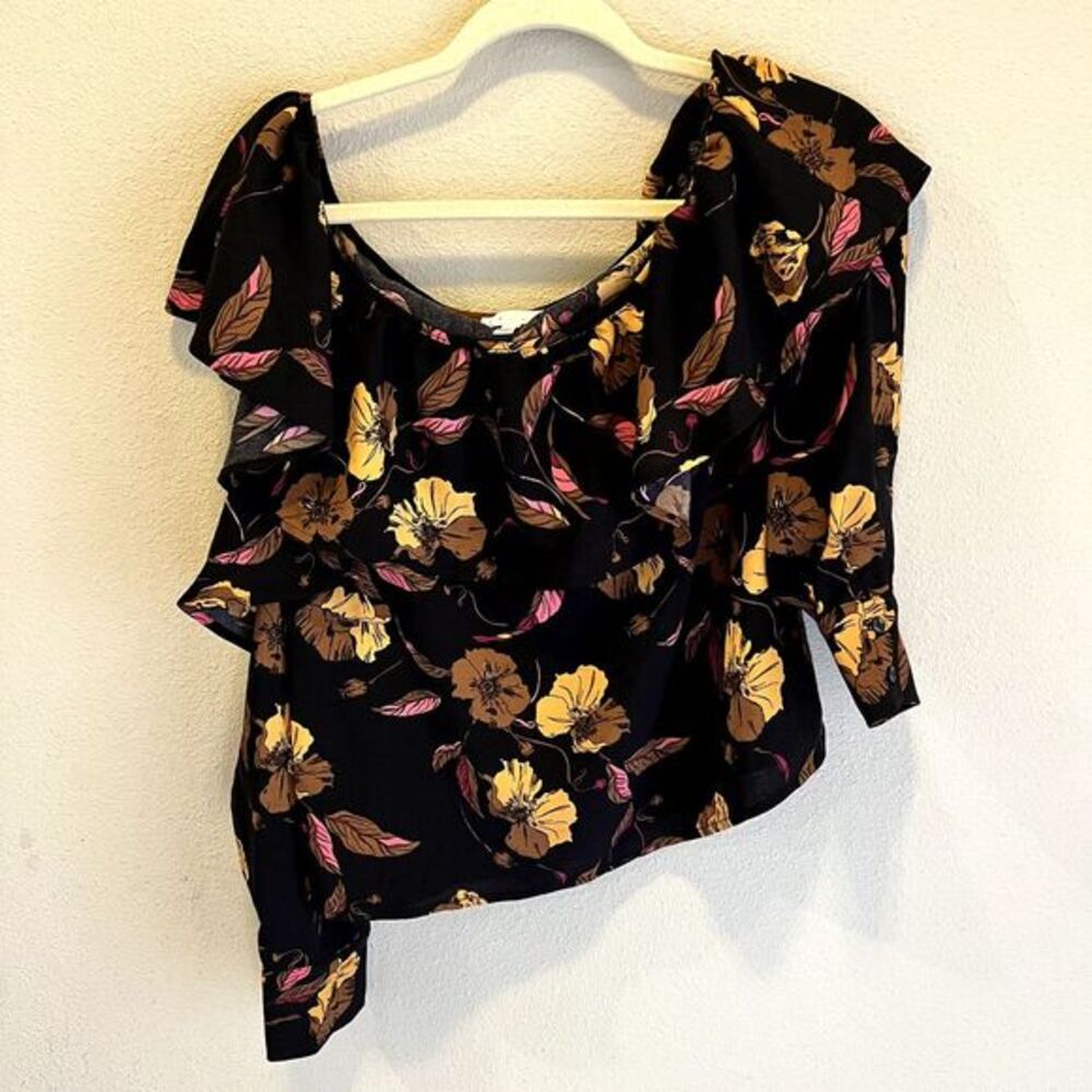 Leith 164765 Women's One‎ - Shoulder Ruffle Top Blouse Size XS